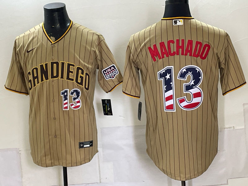 San Diego Padres #13 Machado Nike yellow MLB Jersey2->san diego padres->MLB Jersey